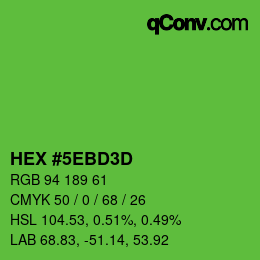 Color code: HEX #5EBD3D | qconv.com