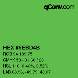 Color code: HEX #5EBD4B | qconv.com