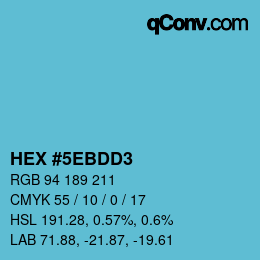 Color code: HEX #5EBDD3 | qconv.com