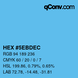 Código de color: HEX #5EBDEC | qconv.com
