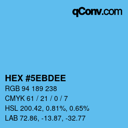 Color code: HEX #5EBDEE | qconv.com