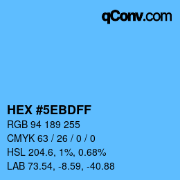 Farbcode: HEX #5EBDFF | qconv.com