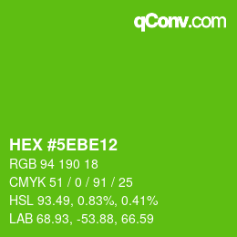 Color code: HEX #5EBE12 | qconv.com