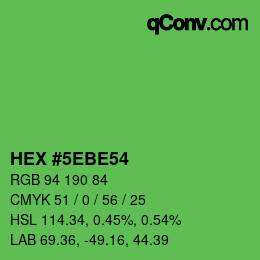 Color code: HEX #5EBE54 | qconv.com