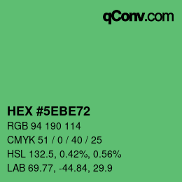 Color code: HEX #5EBE72 | qconv.com