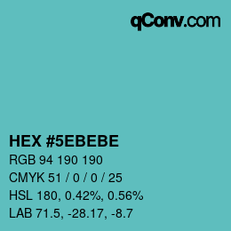 Color code: HEX #5EBEBE | qconv.com