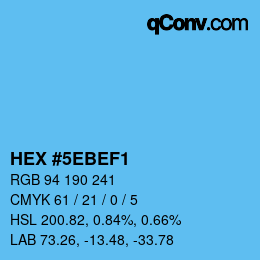 Código de color: HEX #5EBEF1 | qconv.com