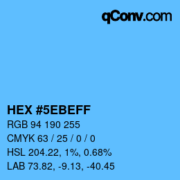 Color code: HEX #5EBEFF | qconv.com