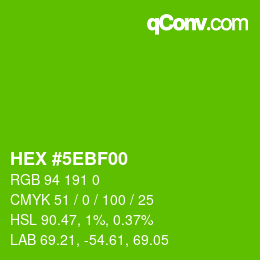 Color code: HEX #5EBF00 | qconv.com