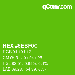 Código de color: HEX #5EBF0C | qconv.com