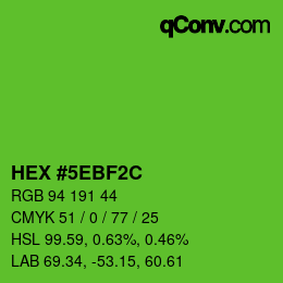 Color code: HEX #5EBF2C | qconv.com