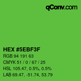 Color code: HEX #5EBF3F | qconv.com
