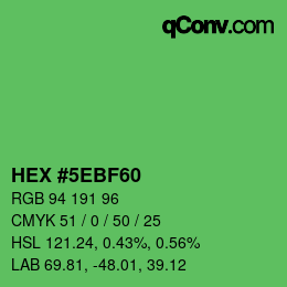 Color code: HEX #5EBF60 | qconv.com