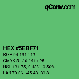 Color code: HEX #5EBF71 | qconv.com