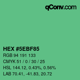 Color code: HEX #5EBF85 | qconv.com