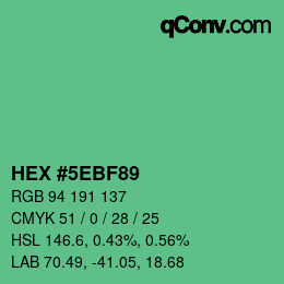 Color code: HEX #5EBF89 | qconv.com