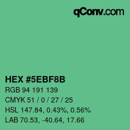 Color code: HEX #5EBF8B | qconv.com