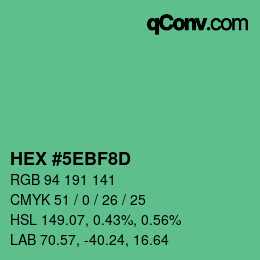 Color code: HEX #5EBF8D | qconv.com