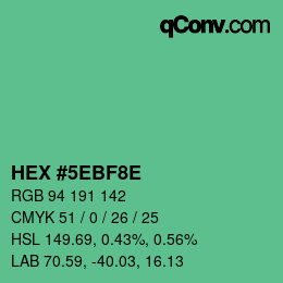 Color code: HEX #5EBF8E | qconv.com