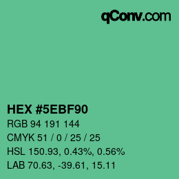 Color code: HEX #5EBF90 | qconv.com