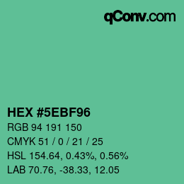 Color code: HEX #5EBF96 | qconv.com