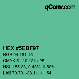 Color code: HEX #5EBF97 | qconv.com