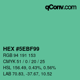 Color code: HEX #5EBF99 | qconv.com