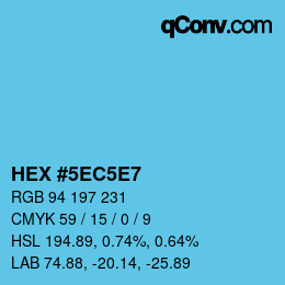 カラーコード: HEX #5EC5E7 | qconv.com