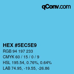 Farbcode: HEX #5EC5E9 | qconv.com