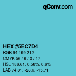 颜色代码: HEX #5EC7D4 | qconv.com