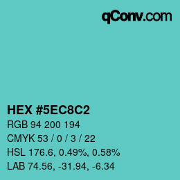 Color code: HEX #5EC8C2 | qconv.com