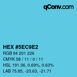 颜色代码: HEX #5EC9E2 | qconv.com