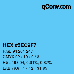 カラーコード: HEX #5EC9F7 | qconv.com