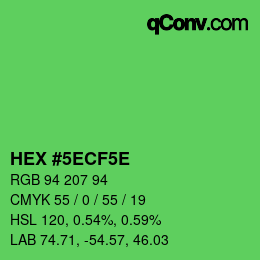 Color code: HEX #5ECF5E | qconv.com
