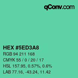 カラーコード: HEX #5ED3A8 | qconv.com