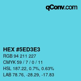 Color code: HEX #5ED3E3 | qconv.com