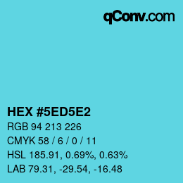カラーコード: HEX #5ED5E2 | qconv.com
