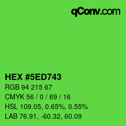 Color code: HEX #5ED743 | qconv.com