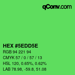 Farbcode: HEX #5EDD5E | qconv.com