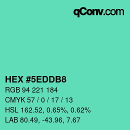 Color code: HEX #5EDDB8 | qconv.com