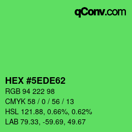 Código de color: HEX #5EDE62 | qconv.com