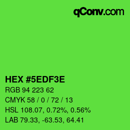 Color code: HEX #5EDF3E | qconv.com