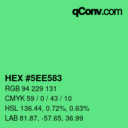 Color code: HEX #5EE583 | qconv.com