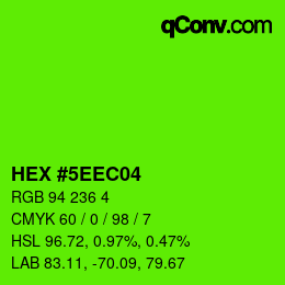 颜色代码: HEX #5EEC04 | qconv.com