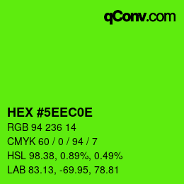 颜色代码: HEX #5EEC0E | qconv.com