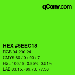 颜色代码: HEX #5EEC18 | qconv.com