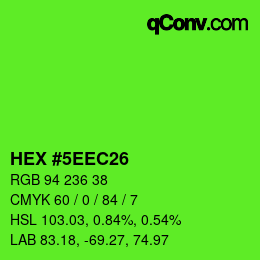 Color code: HEX #5EEC26 | qconv.com