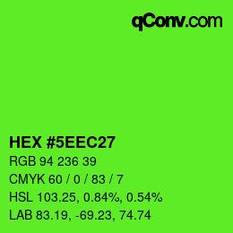 Color code: HEX #5EEC27 | qconv.com