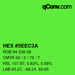 Color code: HEX #5EEC3A | qconv.com
