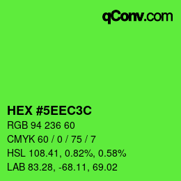 颜色代码: HEX #5EEC3C | qconv.com